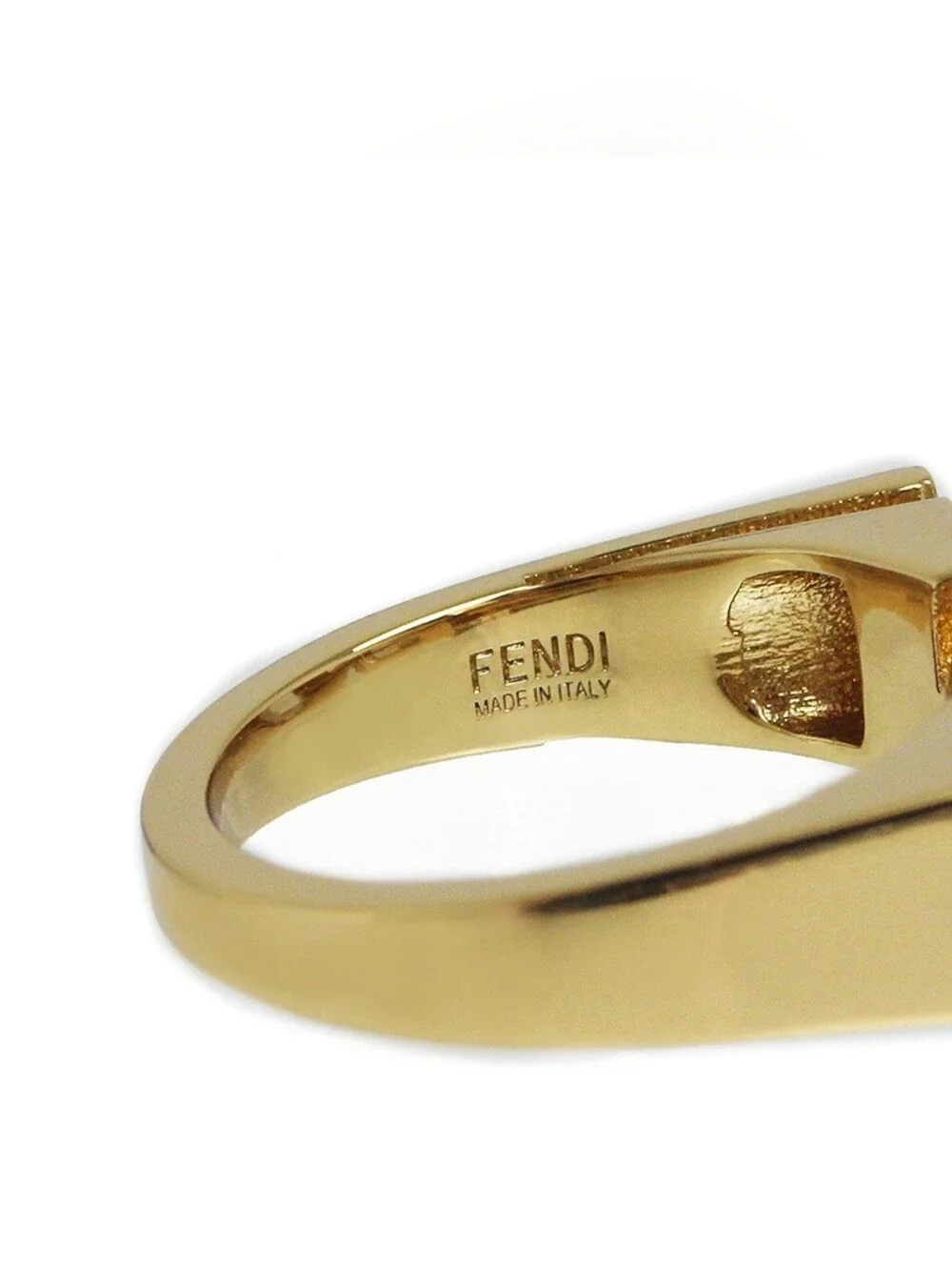 EUC FENDI Mens Large Gold Monogram Letter Ring!